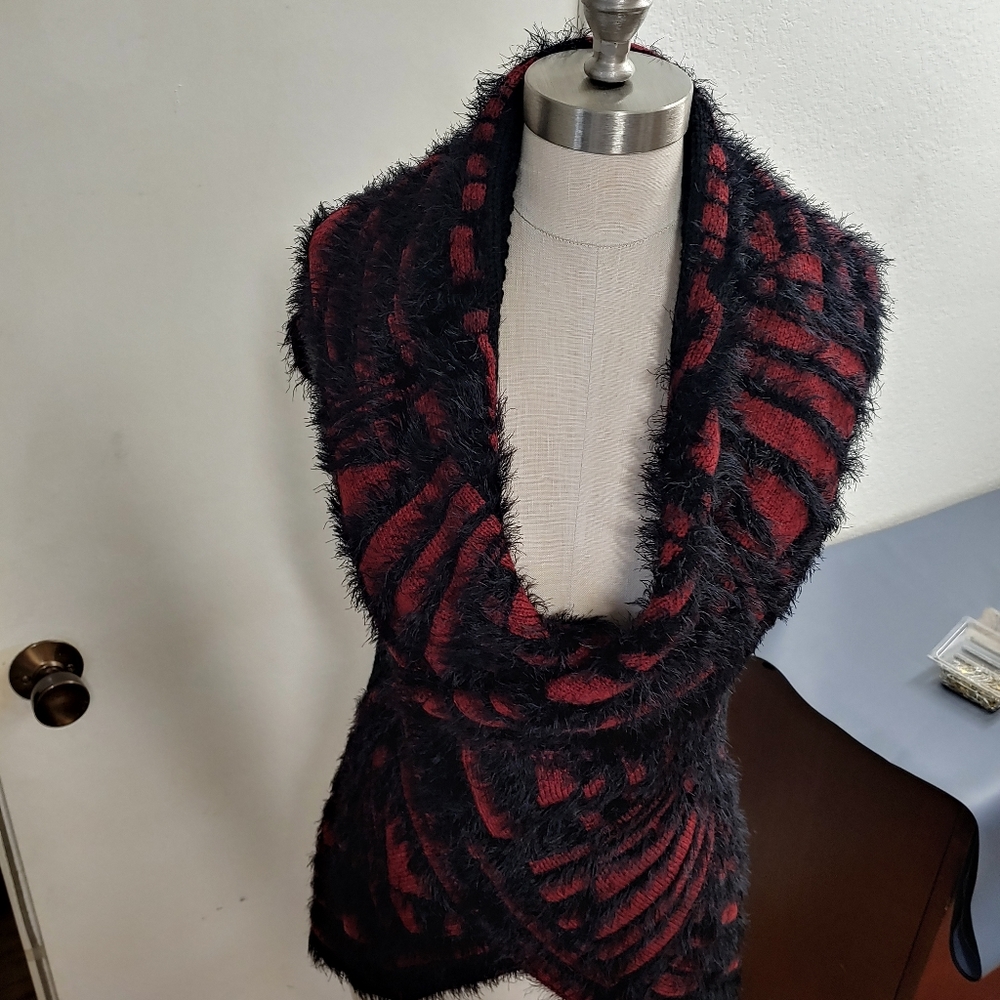 Liquid By Sioni Faux Fur Sleeveless Vest Jacket L/XL - Picture 9 of 10